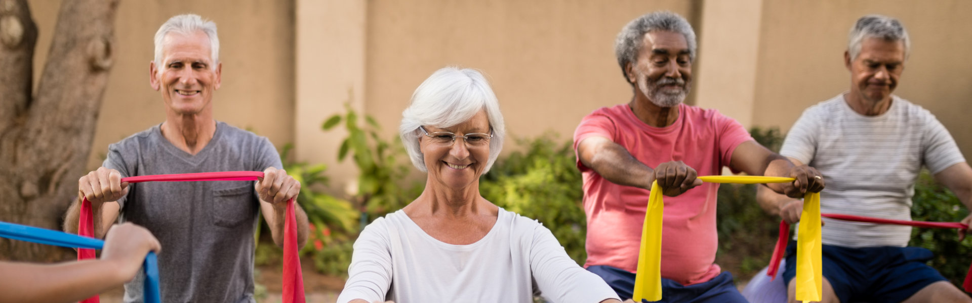 adults doing exercise